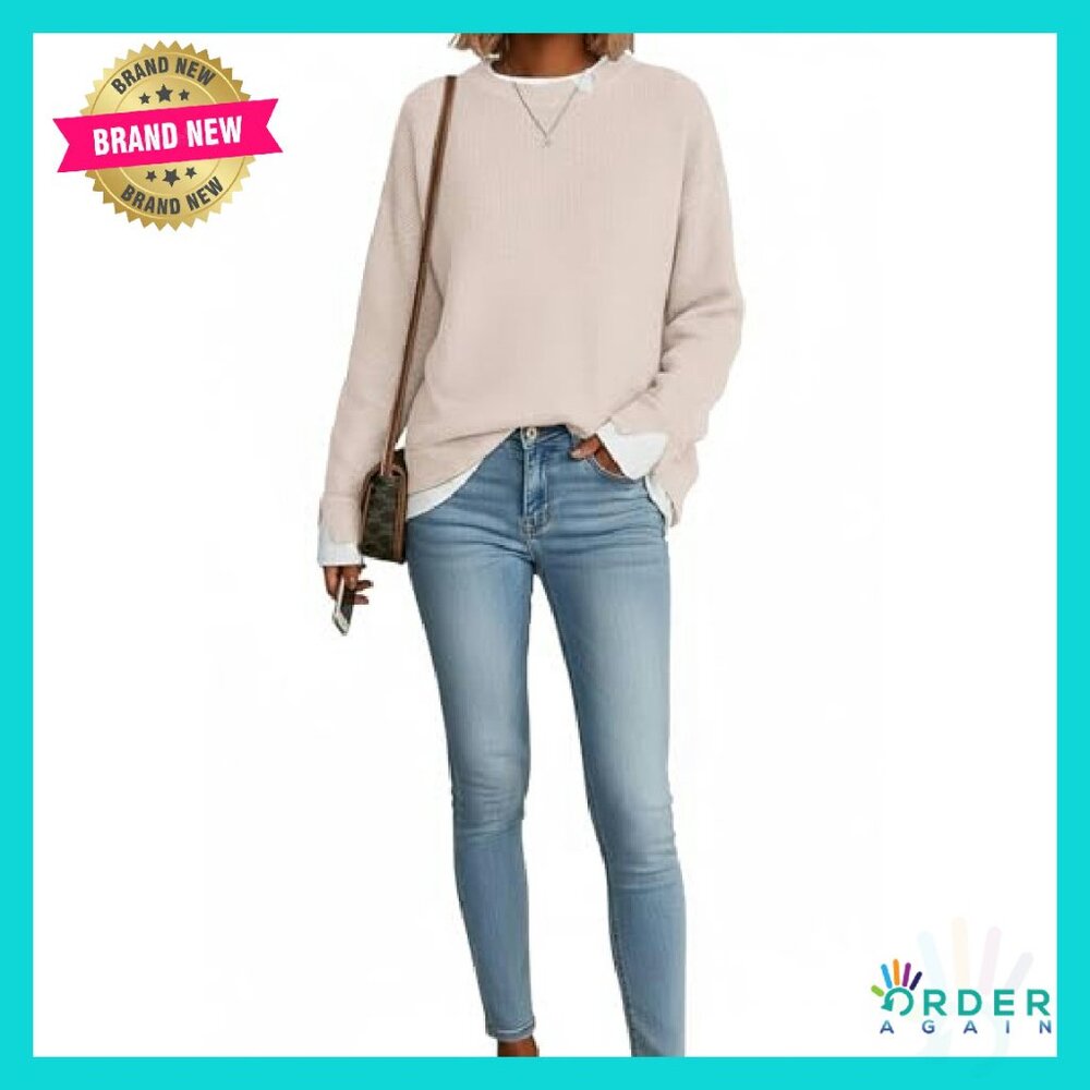 Oversized Knit Pullover Cozy Chic Patchwork Drop … - image 3